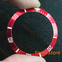 38mm Watch parts Red Titanium Luminous Bezel with white mark Insert for 40mm 41mm Automatic Watches