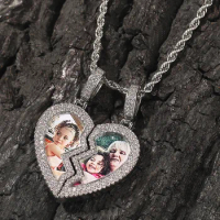 2Pcs Magnet Pendant Charm Necklace Couple Jewelry Choker Magnetic Heart  Necklace