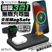 mophie Snap 磁吸 三合一 無線 充電盤 magsafe watch airpods iphone 13 14【樂天APP下單4%點數回饋】