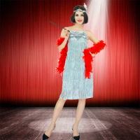 Adult Women Fashion Flapper Cosplay Costumes Cosplay Party Outfits Halloween Flapper Dress CostumeDress Up