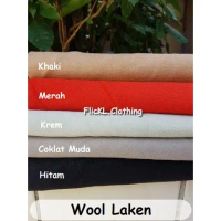 Kain Wool Laken Bahan Wool Bulu Domba Asli Wool Polos Coat Mantel