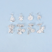 正品S999純銀項鏈各類吊墜女四葉草足銀墜子簡約手鏈鈴鐺船牌銀飾