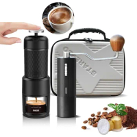 STARESSO Camping Coffee Maker Manual Coffee Grinder Set, Capsule,French Press Espresso Maker for Coffee Lover Gift (camping set)