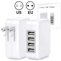 100PCS 3.1A 15W High Speed 4 Port USB Wall Charger Travel Power Adapter Folding Plug for Samsung S8 9 Note 8 9 Chargers Free DHL