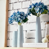 輕文藝純系日式花器雪花錐形 陶瓷花瓶插花擺件室內裝飾品1入
