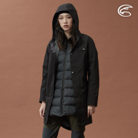 ADISI 女二件式長版防水透氣保暖外套(內件羽絨) AJ2021017 青丹黑/黑