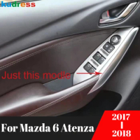 For Mazda 6 Atenza 2017 2018 ABS Matte Car Inside Inner Door Armrest Handle Cover Trim Decoration Strip Interior Accessories