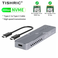 TISHRIC NEW Mobile Hard Disk S20/S21 20Gbps NVMe SSD Case SSD Enclosure M.2 M/B+M Key Type C 4TB External Aluminum Alloy Case