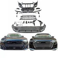 2022 new design Body kit for Audis A8 D5 2018-2023 change to S8 model PP plastic front bumper and rear diffuser