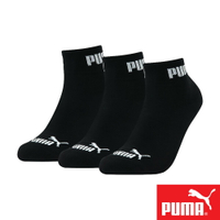 PUMA 經典加厚毛巾底運動短筒襪3雙裝 319140黑
