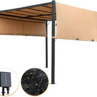 Pergolas Gazebo for Patios 10 * 10 Metal Gazebo Canopy Tent with Sliding Adjustable Canopy Weather-Resistant Fabric Quality Mate