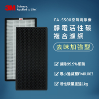 3M FA-S500 靜電活性碳複合濾網 S500-CF(2入)