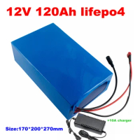 customize Lifepo4 12V 120AH lithium battery BMS 4S 12.8V for inverter Agricultural Forklift golf cart EV light +10A Charger