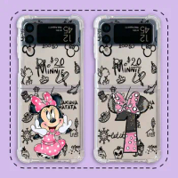 Disney Mouse Disney Minnie Cute Phone Case for Samsung Galaxy Z Flip 4 zflip Z Flip5 Z Flip 3 5G ZFlip3 Clear Soft Air Cover
