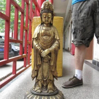 USPS to USA S0491 Temple Bronze Copper Stand Kwan-Yin Guan Yin Bodhisattva Buddha Statue