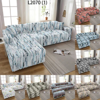 Abstract Marble Sofa Covers for Living Room Sectional Corner Parrot Cranes Sofa Cover Elastic Couch Cover L Shape Sofa Slipcover