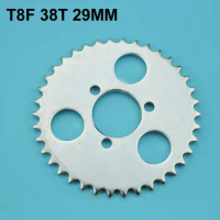 Silver T8F 38T Tooth 29mm Rear Chain Sprocket For 43cc 49cc Minimoto Moped Scooters 2 Stroke Engine Pocket Bike Mini ATV Quad