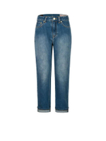 Women Boyfriend Jeans Rhinestone Logo and Seagull Print Jeans