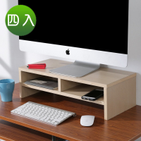 BuyJM 白橡色低甲醛雙層螢幕架/桌上架/4入-DIY