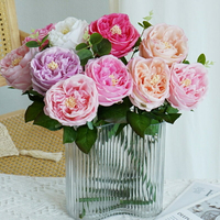 人造花仿真花 奧斯汀手感保濕玫瑰仿真花假花客廳餐桌干花裝飾擺件輕奢高檔插花