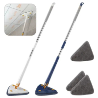 360 Rotatable Adjustable Cleaning Mop Spin Floor Cleaning Mop Telescopic Triangle Mop Window Wiper Wet Dry Home Cleaning Tools