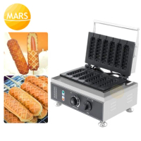Commercial Hot Dog Waffle Maker Machine Stainless Steel Corn Dog Waffles on a Stick Baking Pan Equipment
