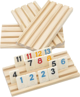 4 Wooden Rummy Replacement Racks/Trays for Rummikub Game Rummy Cube Game Holders Only 4 Wooden Racks