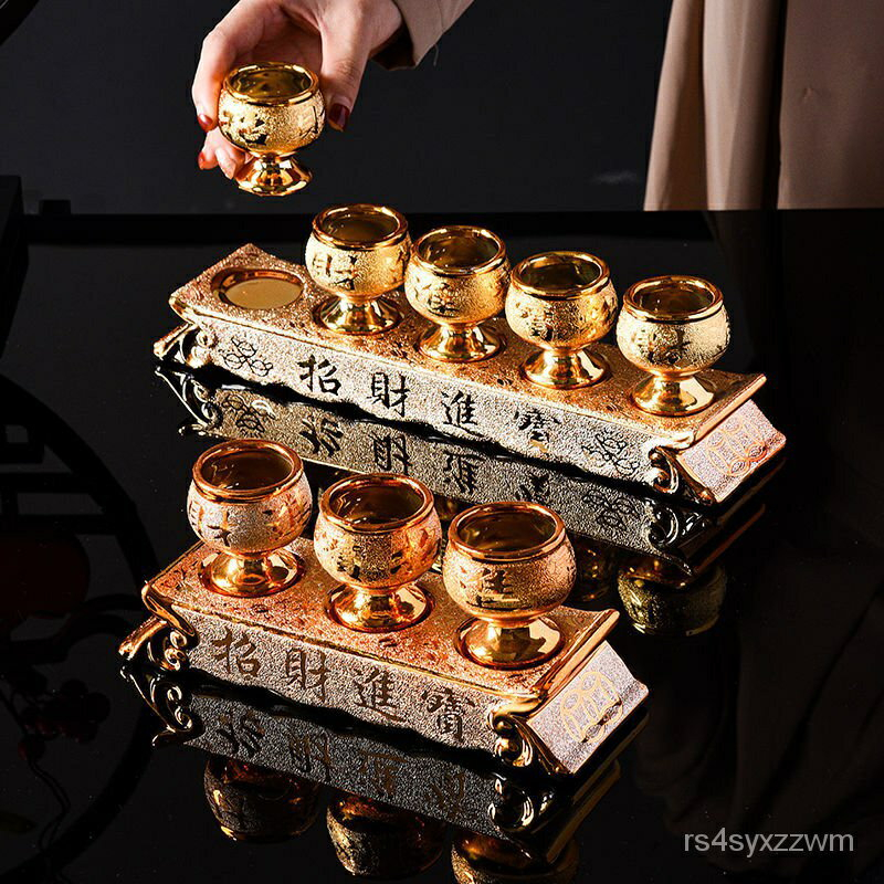 風水 銅製 水杯 招財進寶　富貴吉祥