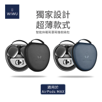 【WiWU】AirPods Max薄款智能休眠耳罩耳機收納包(黑/藍)