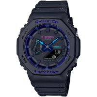 【CASIO 卡西歐】G-SHOCK 八角農家橡樹雙顯手錶-VIRTUAL BLUE 系列 母親節 禮物(GA-2100VB-1A)