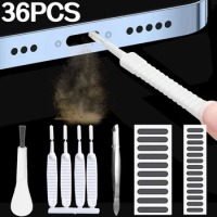 36Pcs Mobile Phone Speaker Dust Removal Cleaner Tool Kit for IPhone Samsung Xiaomi Universal Phones Dustproof Cleaning Brush