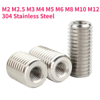 [HOT YYVGZ ] 304 Stainless Steel Inside Outside Thread Adapter Screw Nuts Insert Sleeve Converter Nu