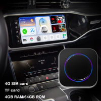 AZTON CarPlay Upgrade USB AI Box Android TV Device For AUDI A6 A7 A8 A3 A4 TT Q3 Q5 Q7 TF WIFI 4G SIM Card