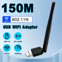 Mini Wireless Wifi Adapter 150 Mbps 2dBm Antenna USB Wifi Receiver Dongle MT7601 Network Card 802.11b/n/g For PC Laptop Windows