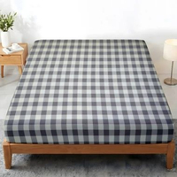 Sprei Aesthetic Sudut Karet 180x200 160x200 Katun Mikro Anti Geser Fitted Sheet GINGHAM ABU 160X200X