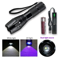 ORIGINAL!! SENTER LED SWAT CAHAYA PUTIH DAN UV - BISA ZOOM - BISA DI CAS - TAHAN HUJAN - SENTER LED 