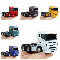 Quà sinh nhật Tỷ lệ 1:64 Mô hình cabin xe tải Kéo lùi Hợp kim đúc Xe tải rơ moóc phẳng Phong cách Re