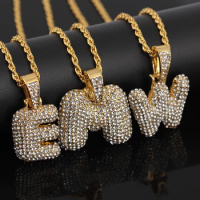 Personality Hip Hop 26 Letters Pendant Necklace for Women Charm Jewelry A B C D E F G H I J K L M N O P Q R S T U V W X Y Z