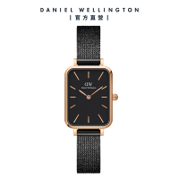 Daniel Wellington DW 手錶 Quadro Melrose 20X26麥穗式金屬編織小方錶 玫瑰金 DW00100433