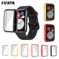 FIFATA TPU Soft Protective Cover For Huawei Watch Fit Case Full Screen Protector Shell Bumper Plated Cases For Huawei Fit Watch