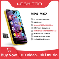 High Quality MP3 Player Bluetooth 4 Inch Full Touch Screen Mp4 Mp3 Player Speaker HiFi Sound Mp3 Walkman with Internet Access