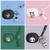 For Realme Buds T100 / T300 case Cartoon Astronauts/Cute Pandas/Cat silicone Earphones Cover For Realme Buds T300 cover