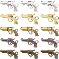 60Pcs 5 Colors Gun Pistol Revolver Weapon Rifle Charms Pendants Craft Supplies Bow Arrow Charms Pendant for DIY Bracelet Jewelry