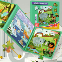 A set of folding magnetic advanced puzzle books for children, babies, magnetic early education kindergarten puzzle toys