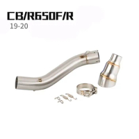 Motorcycle modified exhaust middle link pipe mid section for CB650F 2014-2020 / CBR650R CBR650F/R exhaust pipe middle section