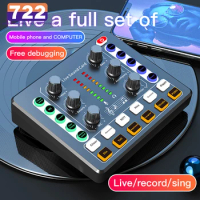 HD Live Sound Card Studio Record Bluetooth-compatible External DJ Audio Mixer For Electric Guitar Live Streaming Recording Mixer