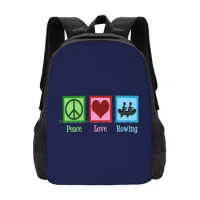 Peace Love Rowing Hot Sale Backpack Fashion Bags Rowing Team Rower Peace Love Rowing Cool Rowing Cute Rowing Rowing Coach Crew