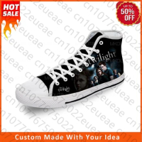 Twilight Saga Movie Vampire White Funny Cloth 3D Print High Top Canvas Fashion Shoes Men Women Lightweight Breathable Sneakers