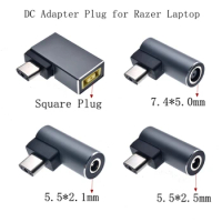 Dc Power Adapter Connector Jack for Razer Blade 15 17 Laptop 5.5*2.5 7.4*5.0mm Female to 3pin Adapter Plug Converter for Razer