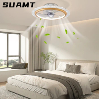 3 Color LED Ceiling Fan Lamp Moving Head Fan Lamp Home Bedroom Restaurant Remote Control 5 Invisible Blades Ceiling Fan Light